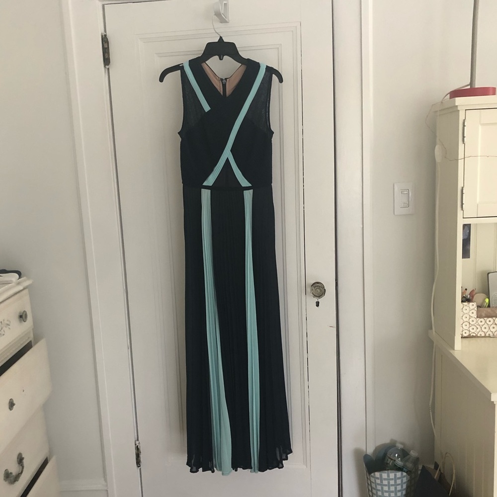 BCBG navy gown